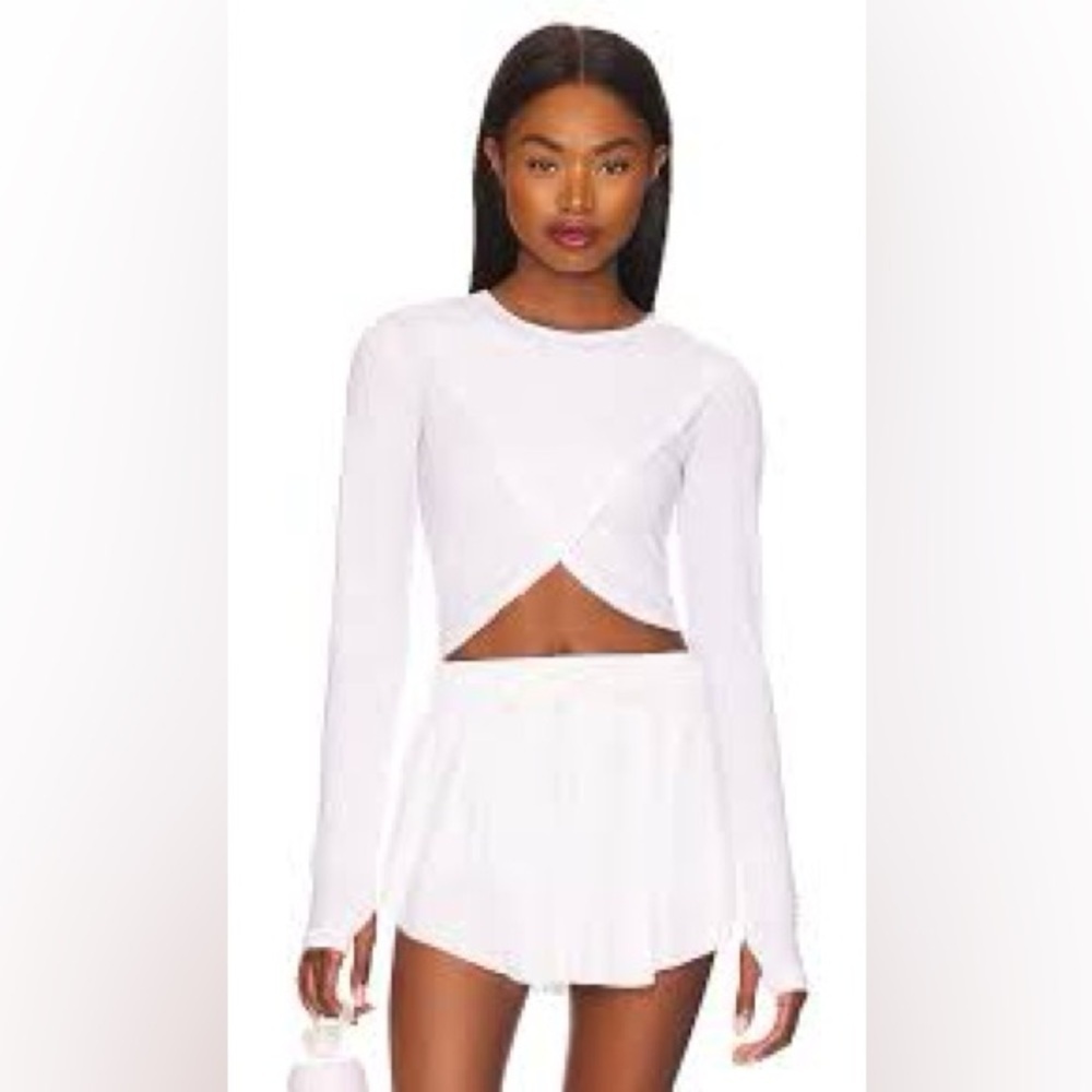 Free people movement Casal cropped long sleeve shirt size medium - Picture 1 of 7
